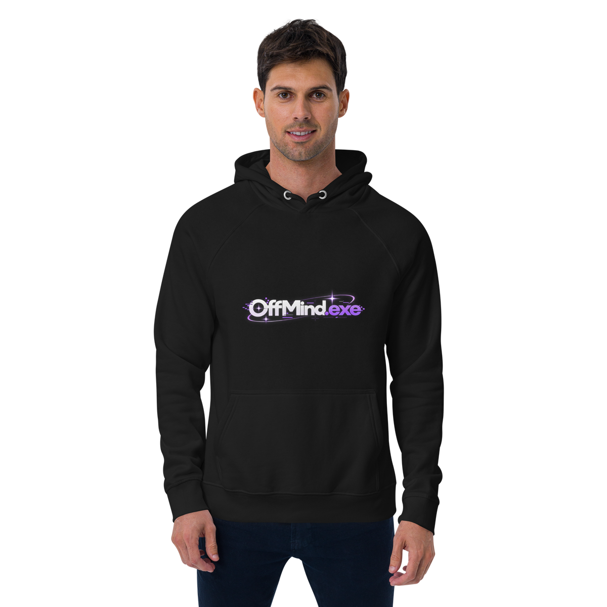 Unisex eco raglan hoodie logo
