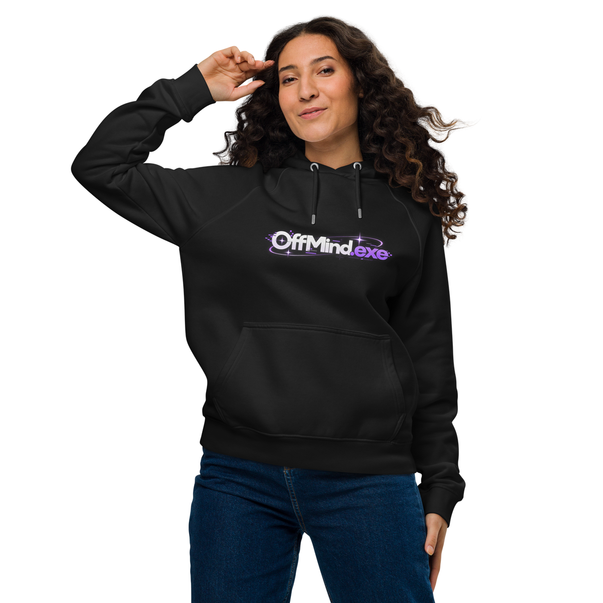 Unisex eco raglan hoodie logo