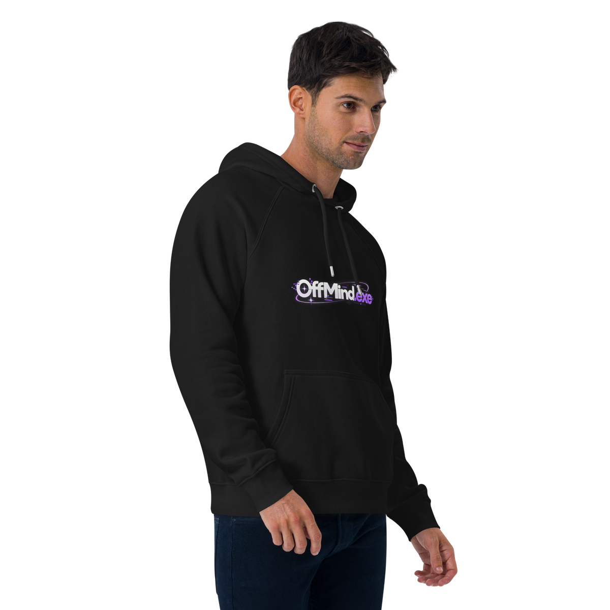 Unisex eco raglan hoodie logo